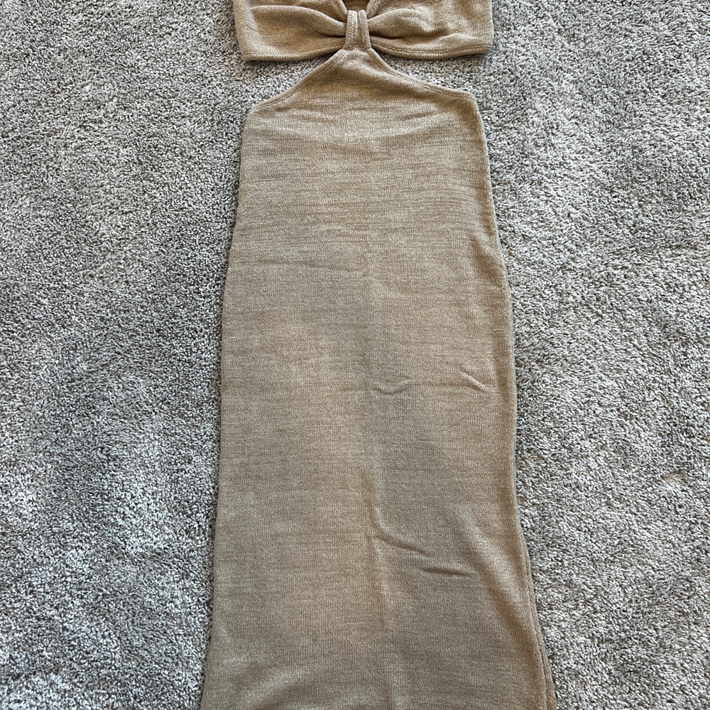 Lush Beige Knit Dress
